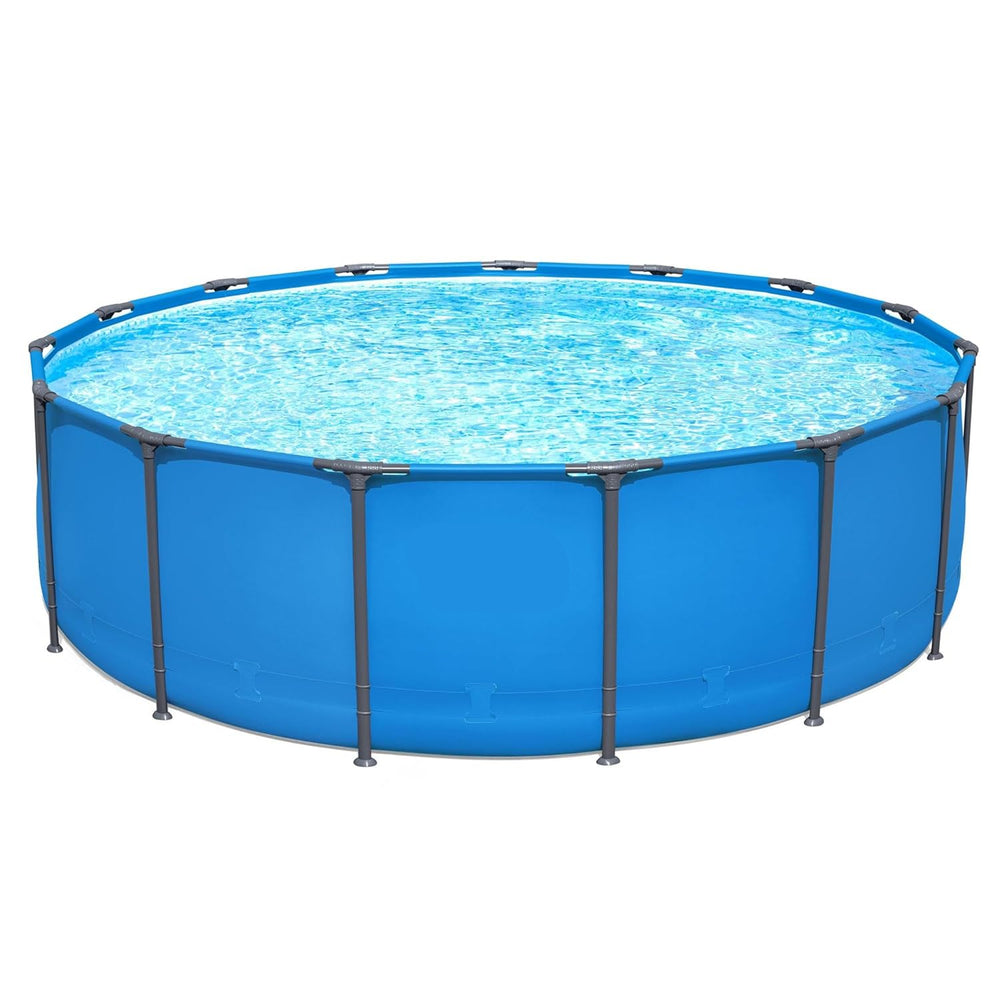 Steel Pro MAX 15ft x 48in Above Ground Pool - Round Metal Frame Outdoor Swimming Pool for Backyard Family Fun