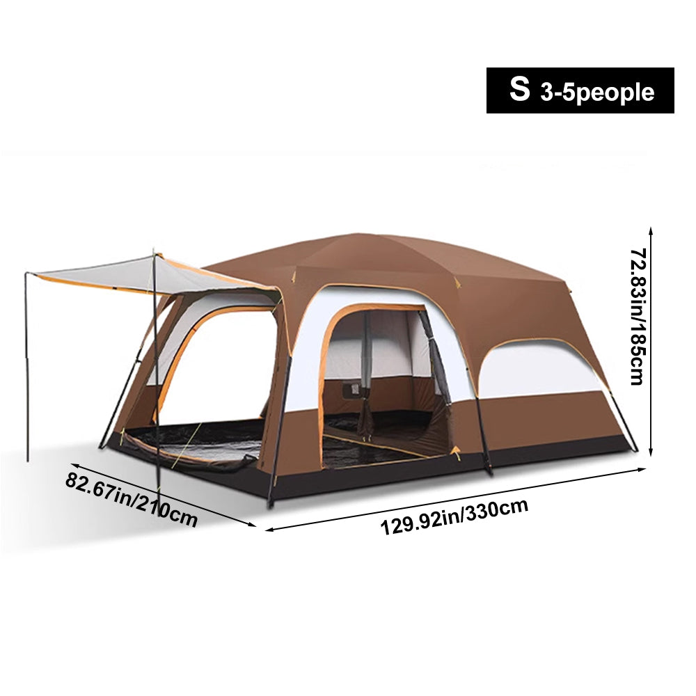 Large Outdoor Camping Tent Canopy with Mosquito Net - 4-6 Person Sun Protection Mesh Awning Gazebo for Summer Garden & Camping