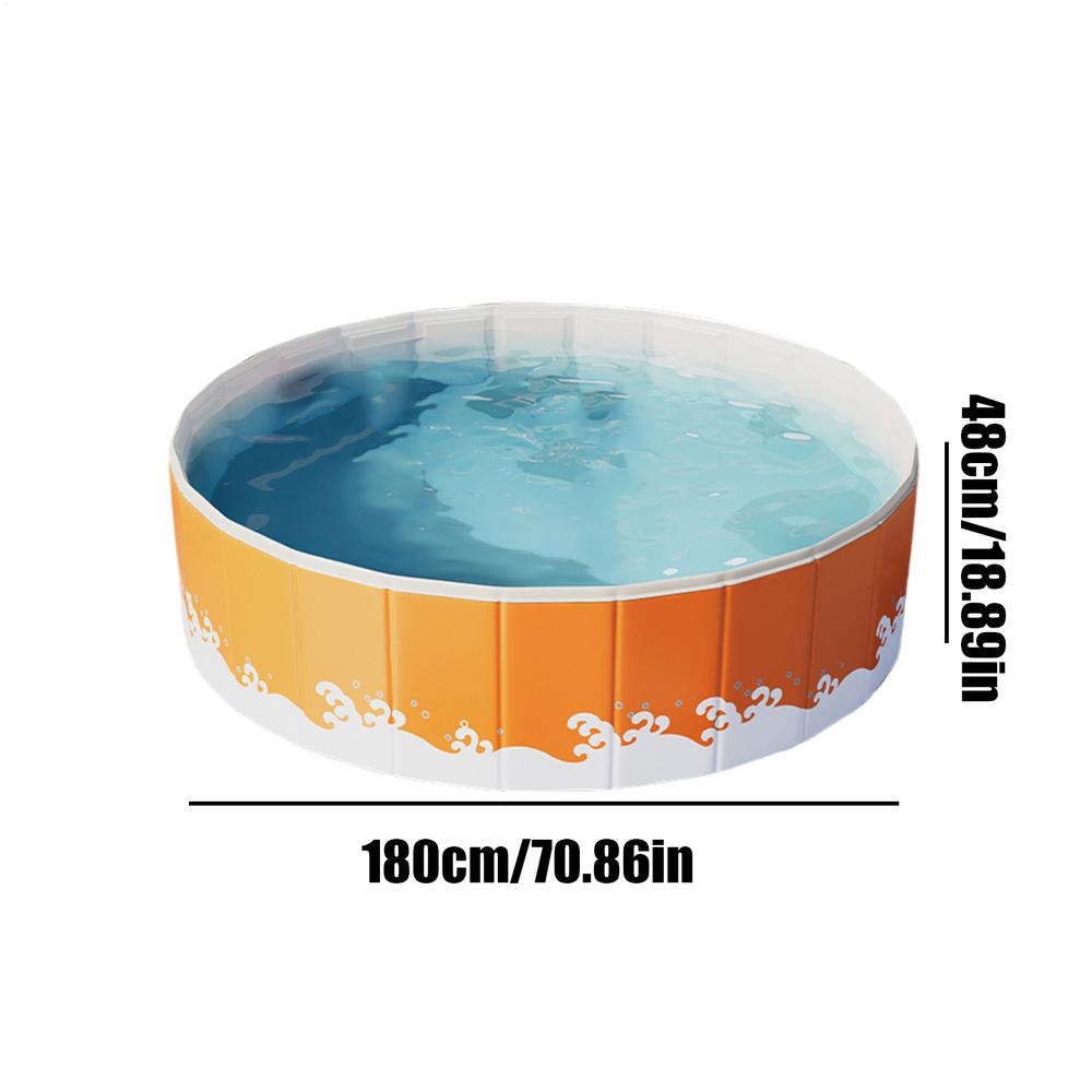 Non-Inflatable Folding Swimming Pool - Portable Round Above Ground Kids & Pet Pool for Backyard Outdoor Water Fun